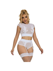 SUJETADOR Y PANTIES CON LIGUERO BLANCO L/XL - SUBBLIME DE LA MARCA SUBBLIME SETS