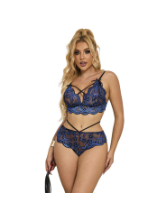 SUJETADOR Y PANTIES ENCAJE AZUL SUBBLIME S/M DE LA MARCA SUBBLIME SETS