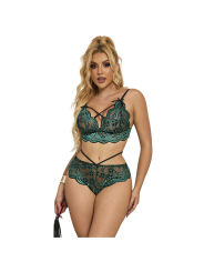 SUJETADOR Y PANTIES ENCAJE VERDE S/M - SUBBLIME DE LA MARCA SUBBLIME SETS