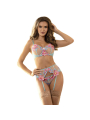 SUJETADOR Y PANTIES CON LIGUERO FLORAL AZUL L/XL DE LA MARCA SUBBLIME SETS