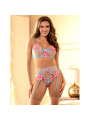 SUJETADOR Y PANTIES CON LIGUERO FLORAL AZUL L/XL DE LA MARCA SUBBLIME SETS