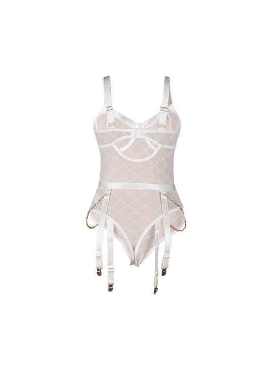 BODY CON CADENAS Y LIGUEROS BLANCO L/XL - SUBBLIME DE LA MARCA SUBBLIME BODIES