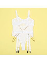BODY CON CADENAS Y LIGUEROS BLANCO L/XL - SUBBLIME DE LA MARCA SUBBLIME BODIES