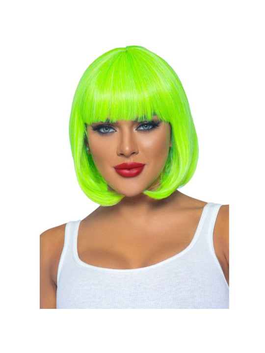 PELUCA BOB FLUORESCENTE VERDE NEON PARA FIESTAS Y EVENTOS DE LA MARCA LEG AVENUE ACCESSORIES