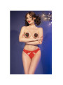 SET NAVIDEÑO PEZONERAS CON CASCABEL + PANTIES ROJO L/XL DE LA MARCA CHILIROSE SETS
