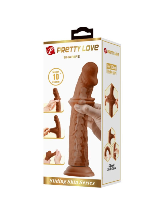 DILDO REALÍSTICO SHARIFE 25 CM CON VENTOSA TPR DE LA MARCA PRETTY LOVE