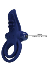 ANILLO VIBRADOR DOBLE AZUL PRETTY LOVE - 10 MODOS DE LA MARCA PRETTY LOVE MALE