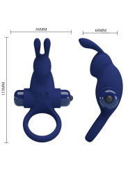 ANILLO VIBRADOR RABBIT 10 MODOS SILICONA AZUL PRETTY LOVE DE LA MARCA PRETTY LOVE MALE