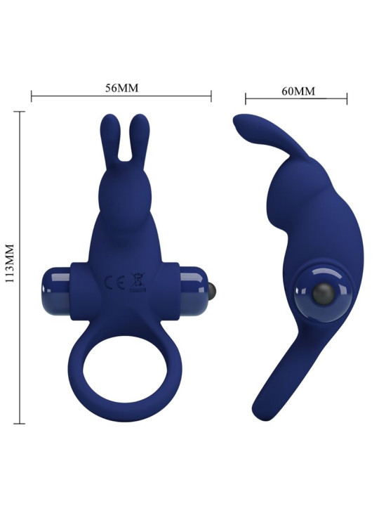 ANILLO VIBRADOR RABBIT 10 MODOS SILICONA AZUL PRETTY LOVE DE LA MARCA PRETTY LOVE MALE