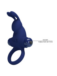 ANILLO VIBRADOR RABBIT 10 MODOS SILICONA AZUL PRETTY LOVE DE LA MARCA PRETTY LOVE MALE