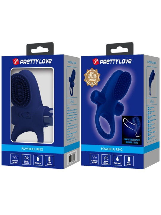 ANILLO VIBRADOR AZUL CON BOLA PARA ESTIMULACIÓN CLITORAL DE LA MARCA PRETTY LOVE MALE