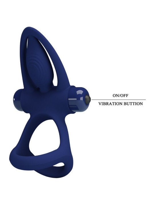 ANILLO VIBRADOR DOBLE ESTIMULACIÓN AZUL PRETTY LOVE DE LA MARCA PRETTY LOVE MALE