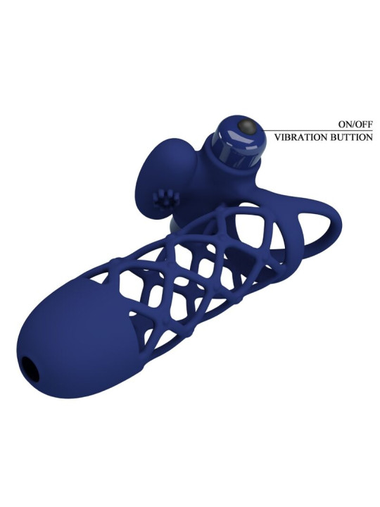 ANILLO VIBRADOR SILICONA 10 MODOS PRETTY LOVE AZUL DE LA MARCA PRETTY LOVE MALE