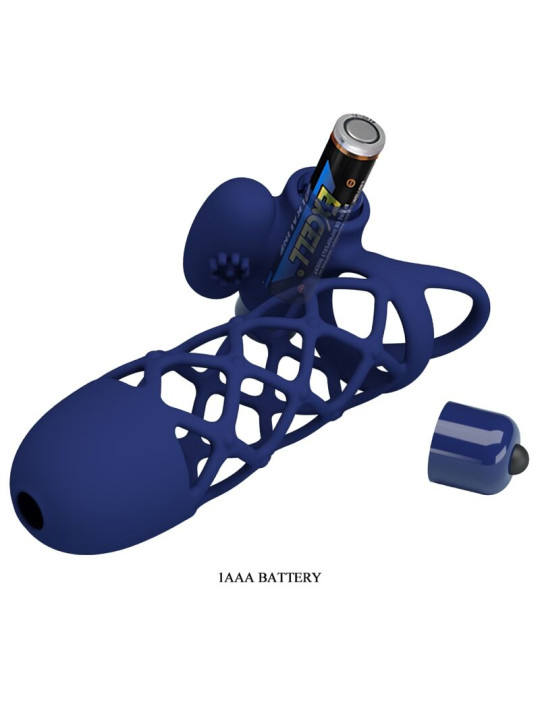 ANILLO VIBRADOR SILICONA 10 MODOS PRETTY LOVE AZUL DE LA MARCA PRETTY LOVE MALE