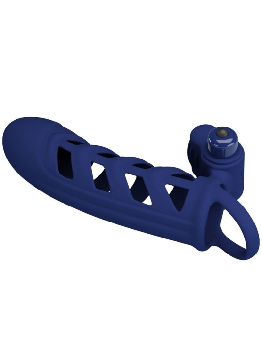 ANILLO VIBRADOR DE SILICONA AZUL CON 10 FUNCIONES PRETTY LOVE DE LA MARCA PRETTY LOVE MALE