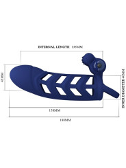 ANILLO VIBRADOR DE SILICONA AZUL CON 10 FUNCIONES PRETTY LOVE DE LA MARCA PRETTY LOVE MALE