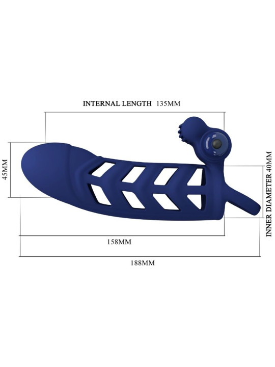 ANILLO VIBRADOR DE SILICONA AZUL CON 10 FUNCIONES PRETTY LOVE DE LA MARCA PRETTY LOVE MALE