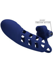 ANILLO VIBRADOR DE SILICONA AZUL CON 10 FUNCIONES PRETTY LOVE DE LA MARCA PRETTY LOVE MALE