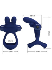 DOBLE ANILLO VIBRADOR RABBIT SILENCIOSO PRETTY LOVE AZUL DE LA MARCA PRETTY LOVE MALE