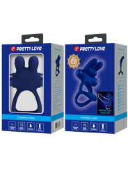 DOBLE ANILLO VIBRADOR RABBIT SILENCIOSO PRETTY LOVE AZUL DE LA MARCA PRETTY LOVE MALE