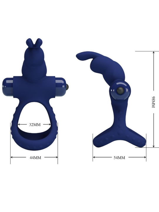 ANILLO VIBRADOR RABBIT DOBLE SILENCIOSO PRETTY LOVE AZUL DE LA MARCA PRETTY LOVE MALE