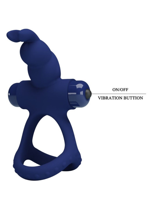 ANILLO VIBRADOR RABBIT DOBLE SILENCIOSO PRETTY LOVE AZUL DE LA MARCA PRETTY LOVE MALE