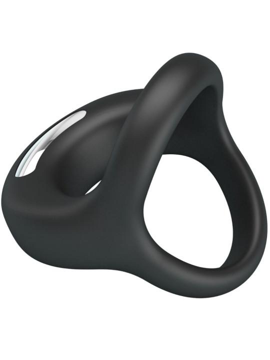ANILLO VIBRADOR NEGRO ELLIOTT 10 MODOS SILICONA DE LA MARCA PRETTY LOVE