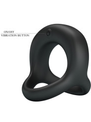 ANILLO VIBRADOR NEGRO ELLIOTT 10 MODOS SILICONA DE LA MARCA PRETTY LOVE