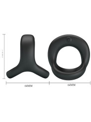 ANILLO VIBRADOR NEGRO ELLIOTT 10 MODOS SILICONA DE LA MARCA PRETTY LOVE