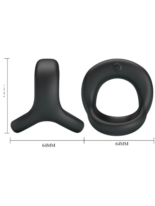 ANILLO VIBRADOR NEGRO ELLIOTT 10 MODOS SILICONA DE LA MARCA PRETTY LOVE