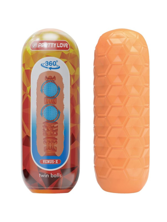 MASTURBADOR MASCULINO TWIN BALLS NARANJA PRETTY LOVE DE LA MARCA PRETTY LOVE FLIRTATION