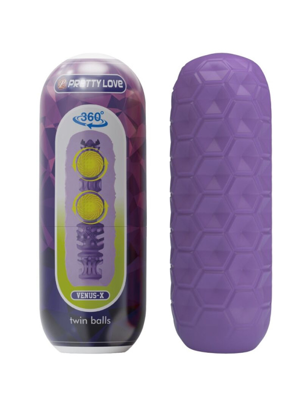 MASTURBADOR MASCULINO TWIN BALLS PRETTY LOVE MORADO DE LA MARCA PRETTY LOVE