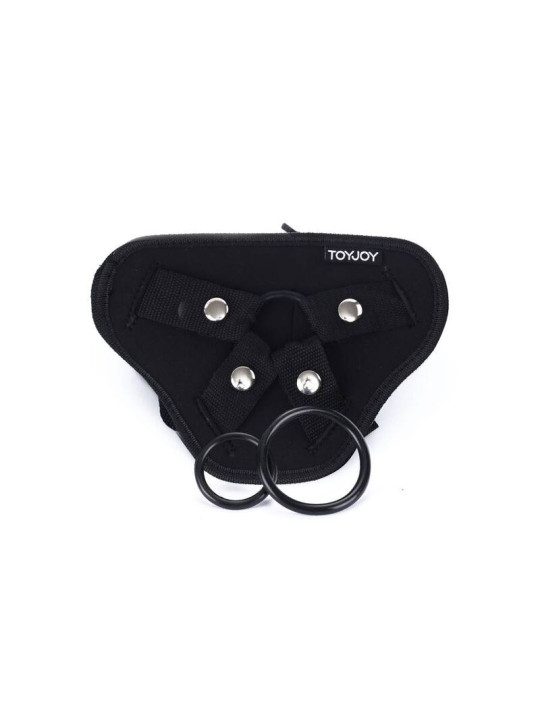 ARNÉS STRAP-ON AJUSTABLE CON ANILLOS Y BOLSA VIBRADORA DE LA MARCA GET REAL