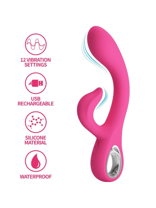 VIBRADOR RABBIT 12 MODOS SILICONA SUAVE ROSA PRETTY LOVE DE LA MARCA PRETTY LOVE FLIRTATION