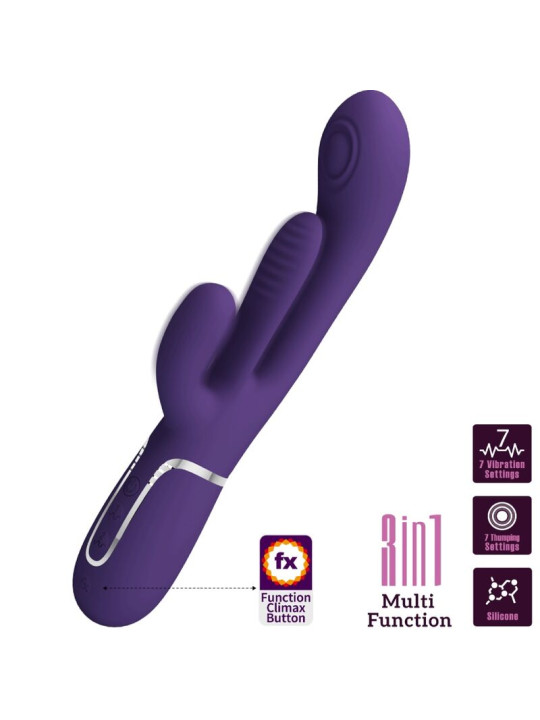 VIBRADOR RABBIT SHANIA 7 MODOS SILICONA SUAVE DE LA MARCA PRETTY LOVE
