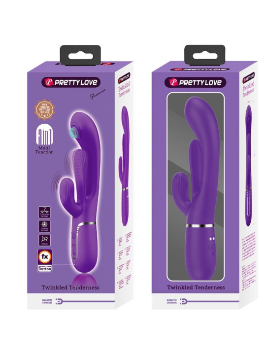 VIBRADOR RABBIT SHANIA 7 MODOS SILICONA SUAVE DE LA MARCA PRETTY LOVE