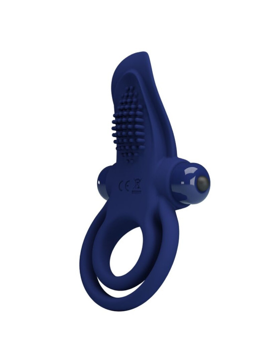 ANILLO VIBRADOR DOBLE AZUL PRETTY LOVE - 10 MODOS DE LA MARCA PRETTY LOVE MALE
