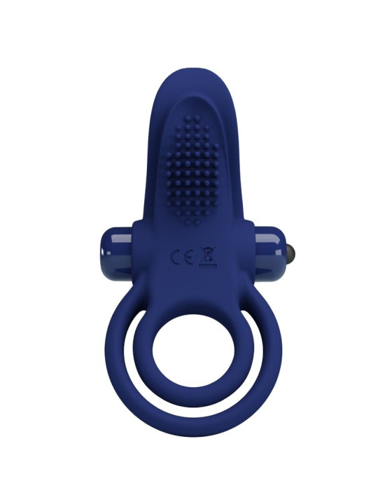 ANILLO VIBRADOR DOBLE AZUL PRETTY LOVE - 10 MODOS DE LA MARCA PRETTY LOVE MALE