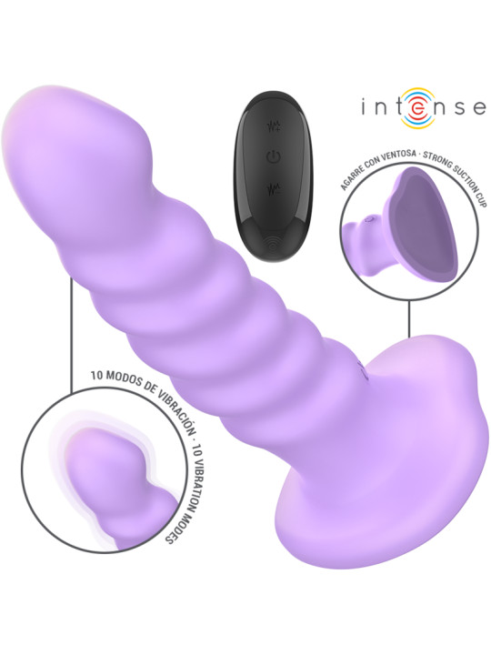 VIBRADOR BRENDA 10 VIBRACIONES CONTROL REMOTO MORADO DE LA MARCA INTENSE FUN