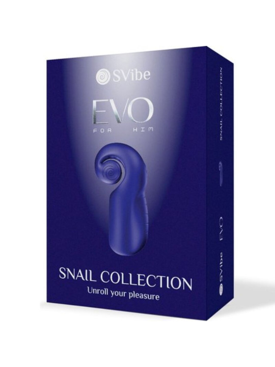 MASTURBADOR MASCULINO SNAIL VIBE EVO SLIDE N'ROLL AZUL DE LA MARCA SNAIL VIBE