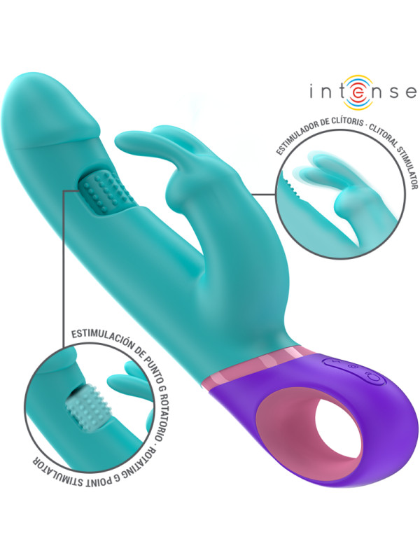 VIBRADOR RABBIT ROTATORIO PUNTO G AZUL INTENSE MÓNICA DE LA MARCA INTENSE FUN