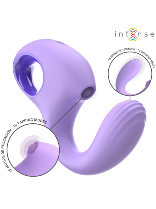 VIBRADOR BAXTER CON SUCCIÓN Y CONTROL REMOTO VIOLETA DE LA MARCA INTENSE FUN