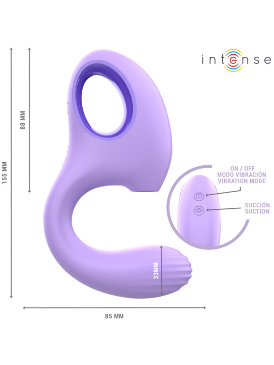 VIBRADOR BAXTER CON SUCCIÓN Y CONTROL REMOTO VIOLETA DE LA MARCA INTENSE FUN