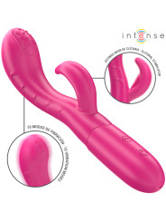 VIBRADOR AMARA CON LENGUA ESTIMULADORA Y 10 MODOS ROSA DE LA MARCA INTENSE FUN