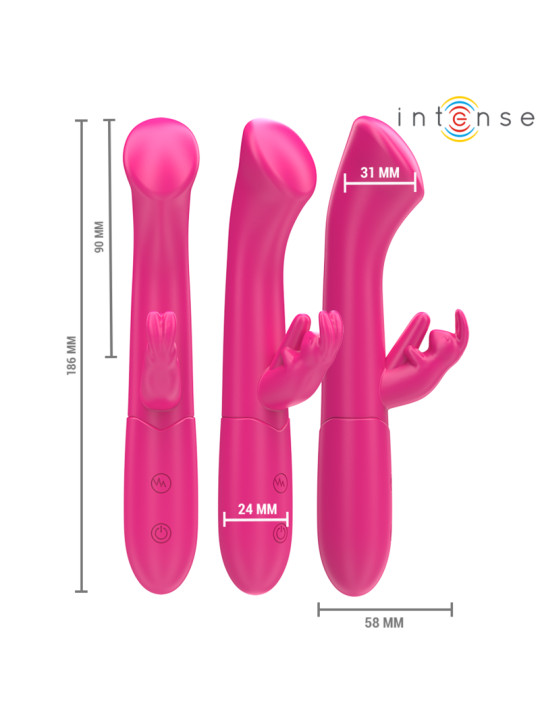 VIBRADOR RABBIT JULIETA 10 MODOS ROSA ESTIMULACIÓN CLITORIS Y PUNTO G DE LA MARCA INTENSE FUN