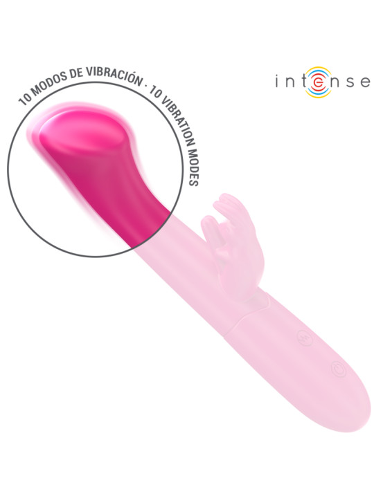 VIBRADOR RABBIT JULIETA 10 MODOS ROSA ESTIMULACIÓN CLITORIS Y PUNTO G DE LA MARCA INTENSE FUN