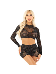 CONJUNTO TOP Y FALDA REJILLA BRILLANTES NEGRO LEG AVENUE DE LA MARCA LEG AVENUE DRESSES