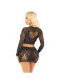 CONJUNTO TOP Y FALDA REJILLA BRILLANTES NEGRO LEG AVENUE DE LA MARCA LEG AVENUE DRESSES