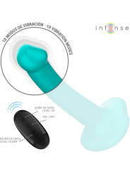 VIBRADOR KATIE CON VENTOSA 10 MODOS AZUL OSCURO REMOTO DE LA MARCA INTENSE FUN