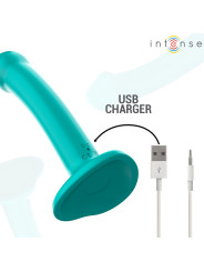 VIBRADOR KATIE CON VENTOSA 10 MODOS AZUL OSCURO REMOTO DE LA MARCA INTENSE FUN